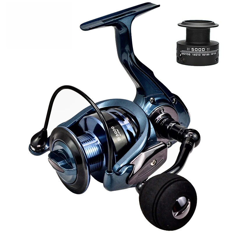 

High Quality 14+1BB Double Spool Fishing Reel 5.5:1 4.7:1 Gear Ratio High Speed Spinning Reel Casting Reel Carp For Saltwater, Dark blue