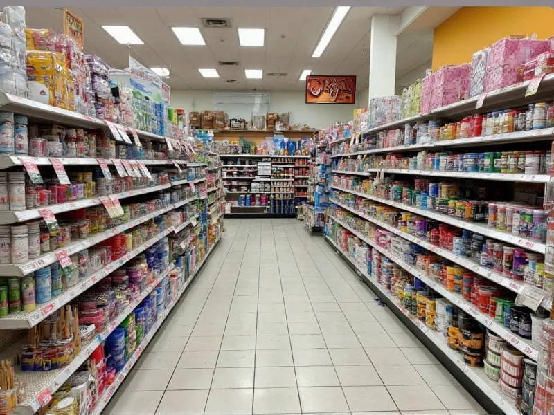 Organized craft store aisle with labeled sections and materials