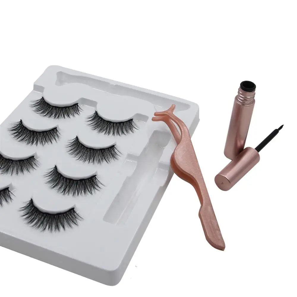 

RTS Fast Shipping 3 Magnets 4 pairs/box Magnetic Eyelash with Eyeliner