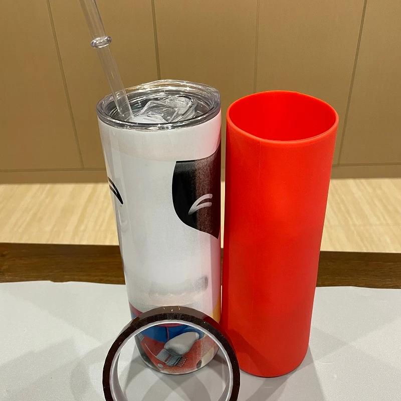 

New Silicone Wrap for 20oz 30oz Straight Skinny Sublimation Tumblers Full Wrap Cover Reusable Thermal Transfer Accessory