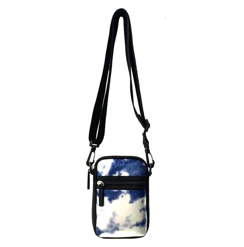 

New Popular Blue Marble Print Neoprene Cellphone Crossbody Bag Lightweight Shoulder bag, As photo show
