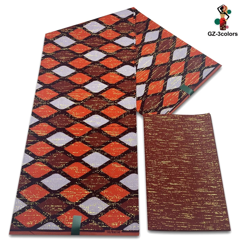 

wholesale Factory 2+4yards Kente 100% Cotton african ankara golden fabrics African Fabric