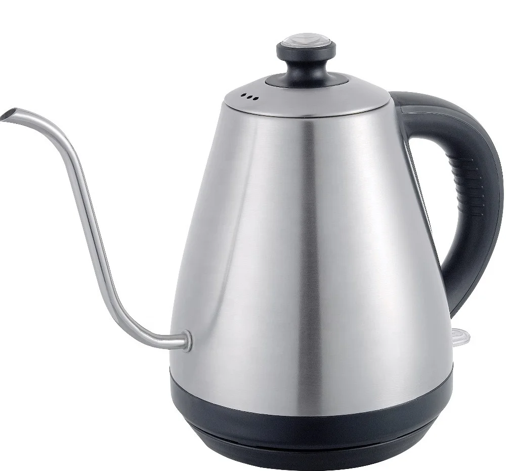 
1.0L Auto Shut-off Cordless Jug Electric Stainless Steel gooseneck Kettle for coffee and tea 