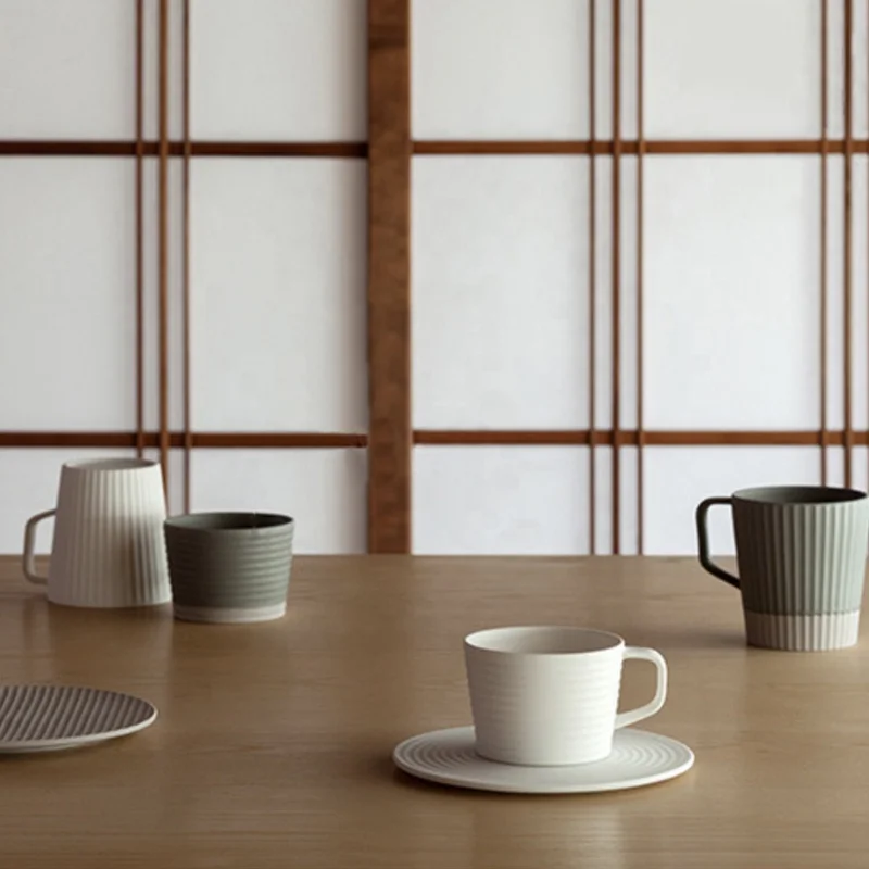 Japanese Style Ceramic Coffee Cup Teacup Saucer Set Creative Ceramic Cup Advanced Porcelain Afternoon Tea Cup