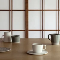 

Japanese Style Ceramic Coffee Cup Teacup Saucer Set Creative Ceramic Cup Advanced Porcelain Afternoon Tea Cup