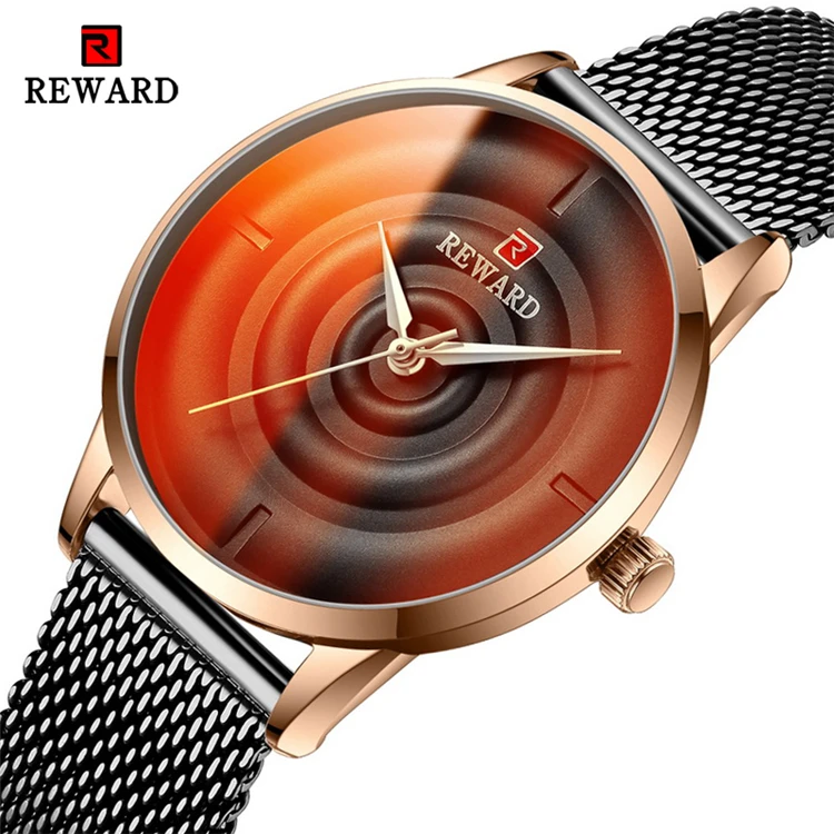 

REWARD RD62010L new Beautiful Unique Design Dial Mesh belt Women Quartz Wristwatch Clock Female Fashion Dress Watch Montre femme