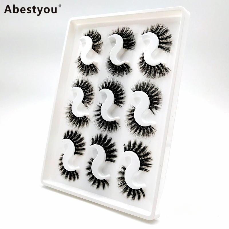 

Abestyou 9pairs Wholesale your own brand 3 pairs custom lash book faux 3d cluster everyday use mink eyelashes