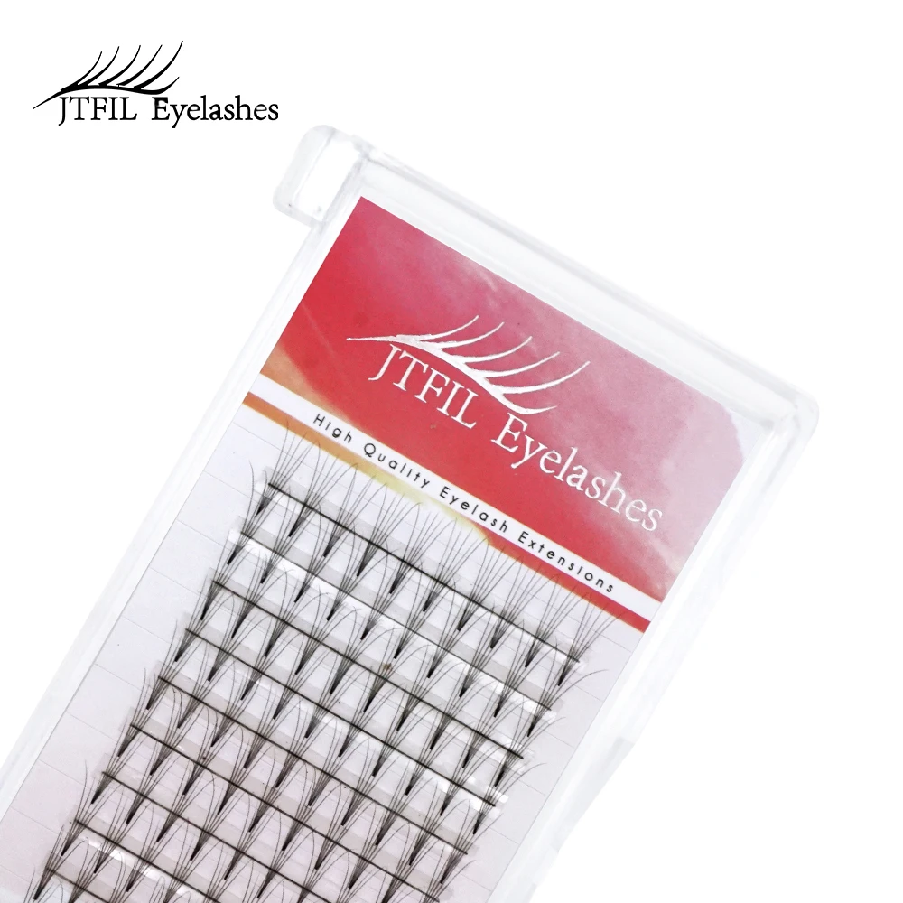 

JTFIL pre-made fan bulk eyelash heat bonded eye tray natural lashes long stem pre made eyelash extension 1000