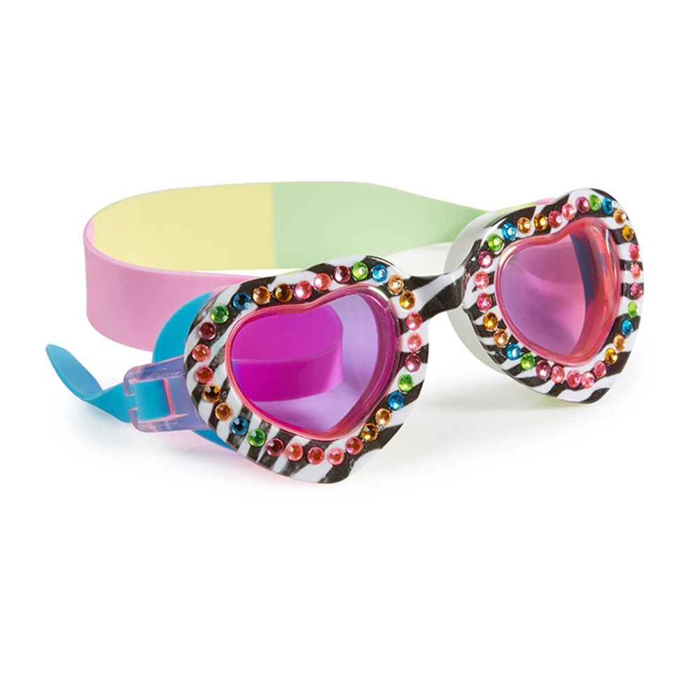 

ZLF New Style Child Swim Goggle Customized Mirror Coated Love Heart Cute Big Frame Silicone Swimming Glass Kids 1700