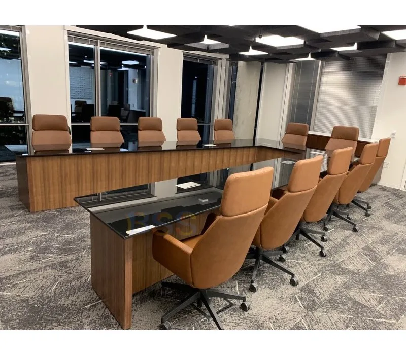 Contermpoary 30 Person 7m Meeting Room Extra Long Boat Shape Conference Table Modern Luxury Office Marble Boardroom Table