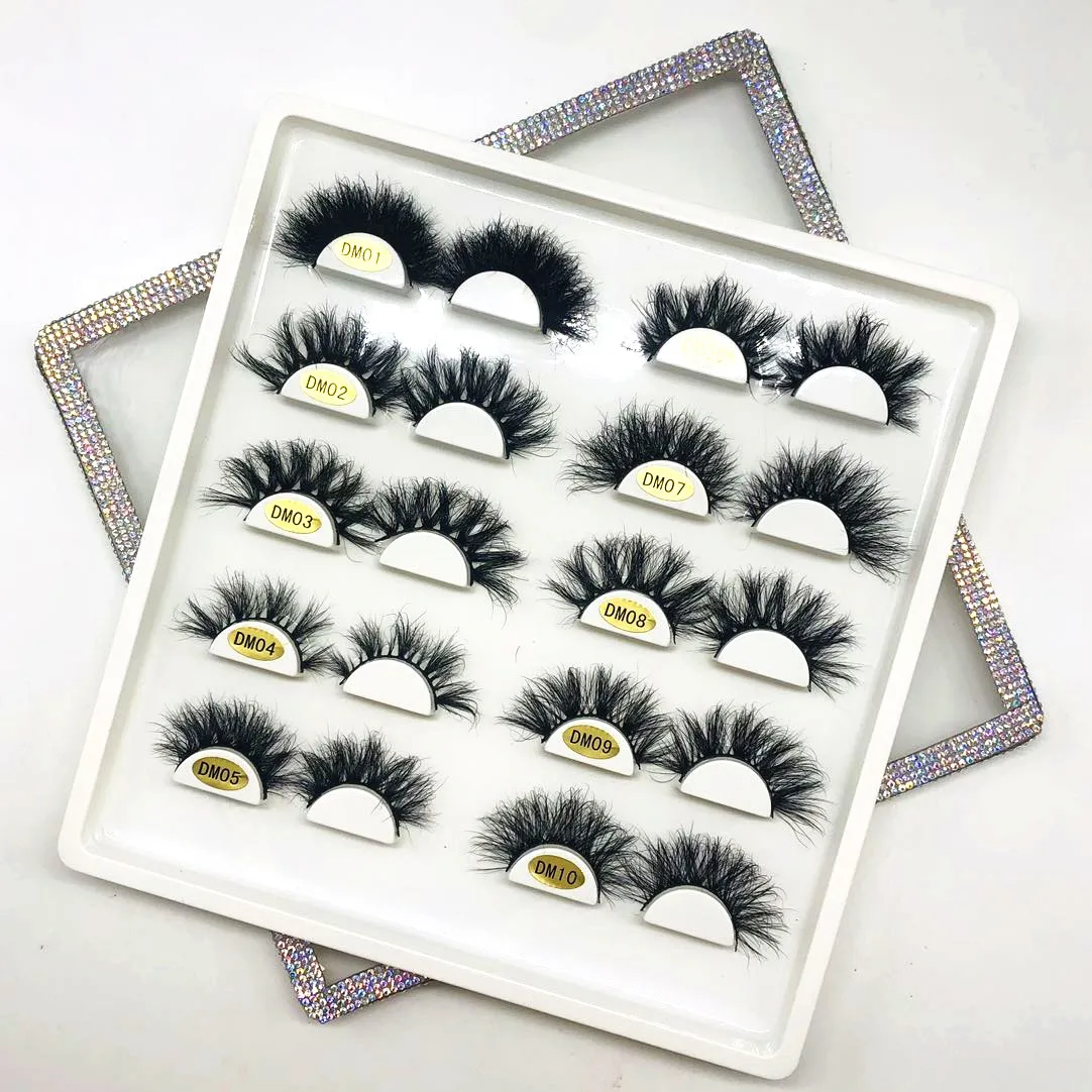 

5D Mink Eyelash Newest Glitter Lash Box wholesale fluffy mink lashes vendor 16mm 18mm 20mm new style 10 pairs eyelashes book, Pink