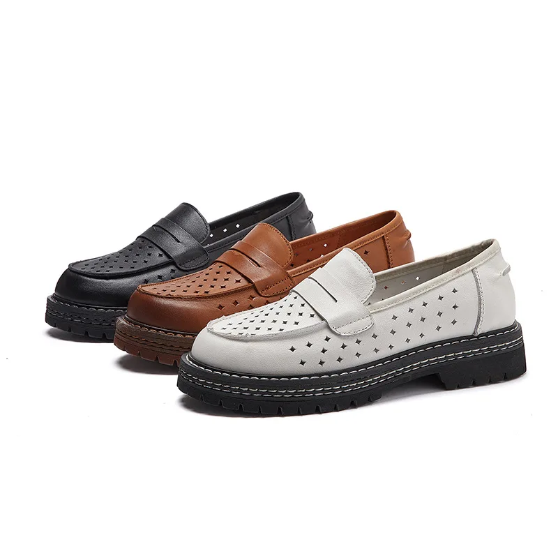 

Ladies leather shoes vintage leather women low top handmade leather shoes, 3 color