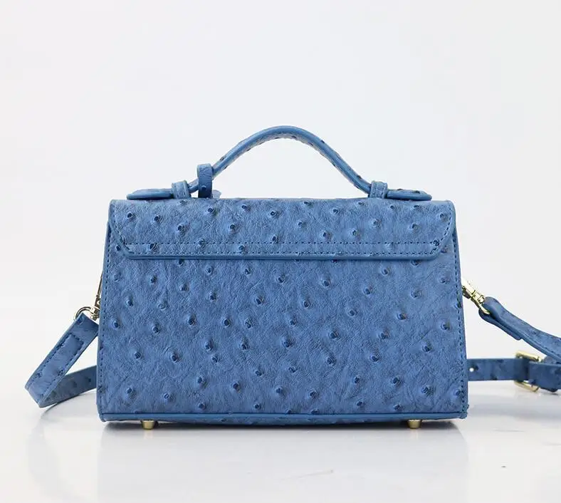 
High quality ostrich pu lady handbags wholesale shoulder handbags women bag with strap 