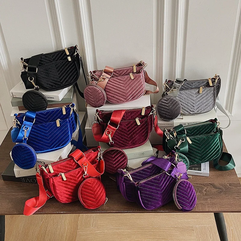 

Fashion Girls 2022 Wholesale 3pcs Women Ladies Crossbody Bag 3pcs Set Designer Bags Handbags Women Famous Brands Purses Sets, 8 colors