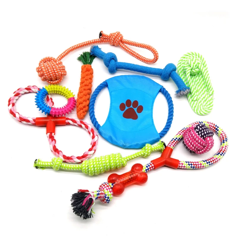 

cotton rope ball pet toys dog 10pcs set other pet products chew dog toys, Can be customized