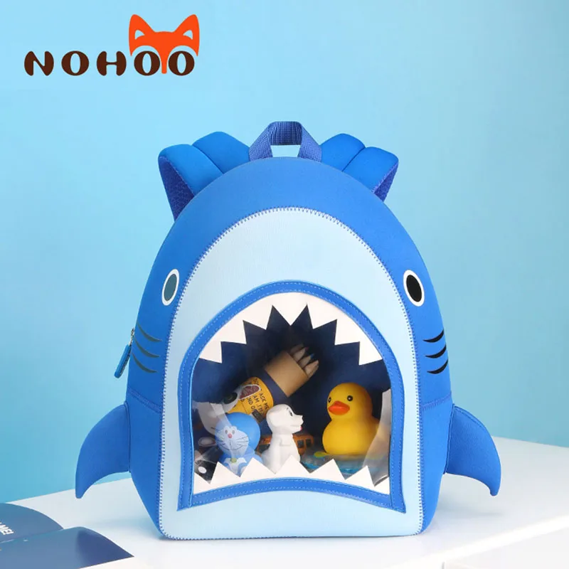 

NOHOO Supplier Fashion Shark Design School Bags 3D Cartoon Character Backpacks