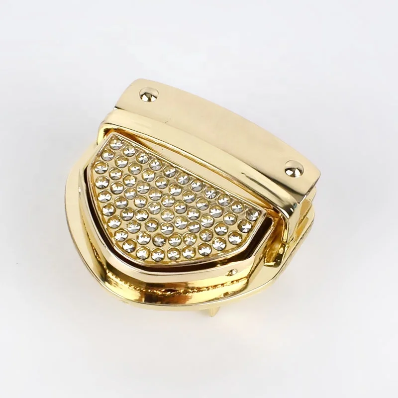 

Meetee BF105 HandBag Alloy Decorative Parts Gold Rhinestone Bag Lock