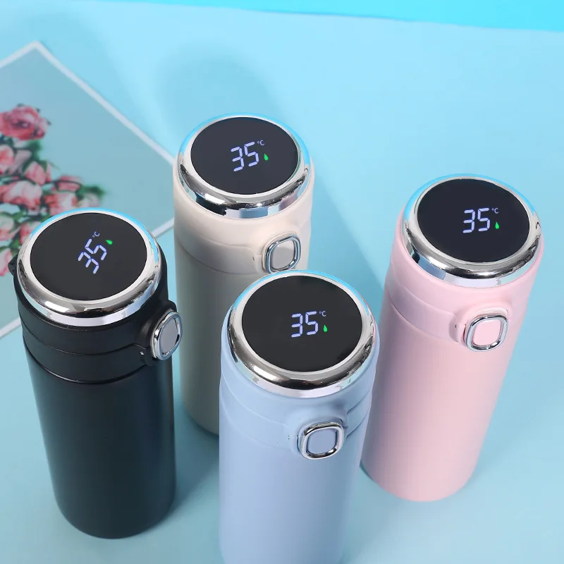 

New Thermos Stainless Steel Water Bottle Led Digital Temperature Display Coffee Thermal Mugs Intelligent Insulation Cup, Black/blue/pink/beige