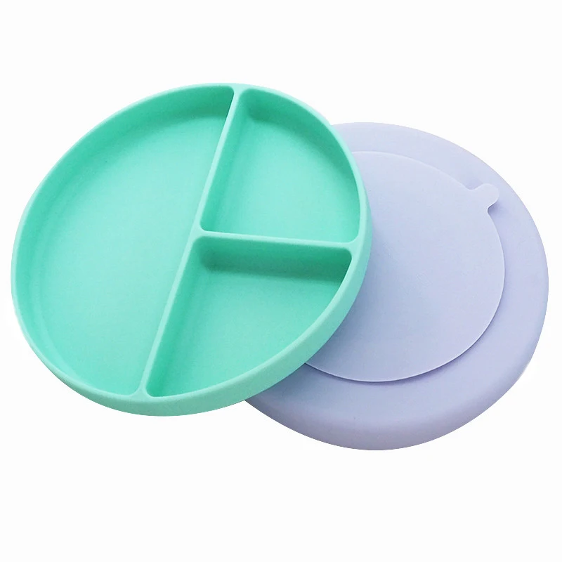 

Baby Feeding Round shaped Silicone dinner Bacteria Resistant silicone plate