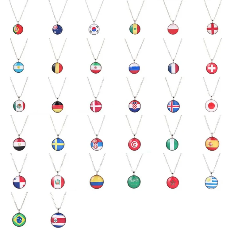 

Fashion Design National flag necklace, Silver