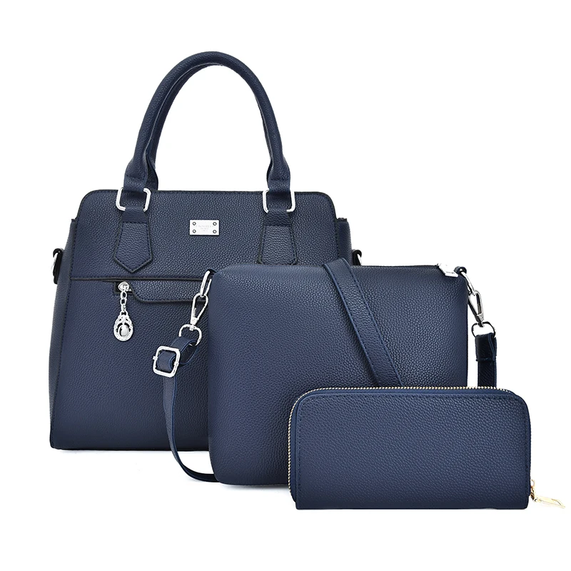 

Fashion Designer Handbags Set PU Leather Women Bag Set Crossbody Lady Hand Bag and Purse, Black brown red blue