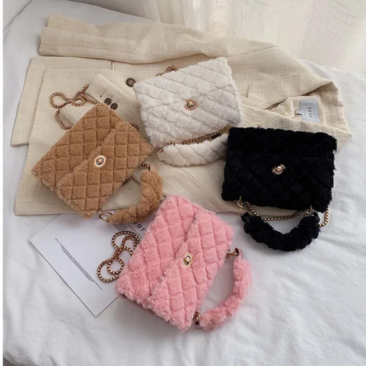 

Fashion winter fashion plush women hand bags crossbody bags woman purses and handbags for women