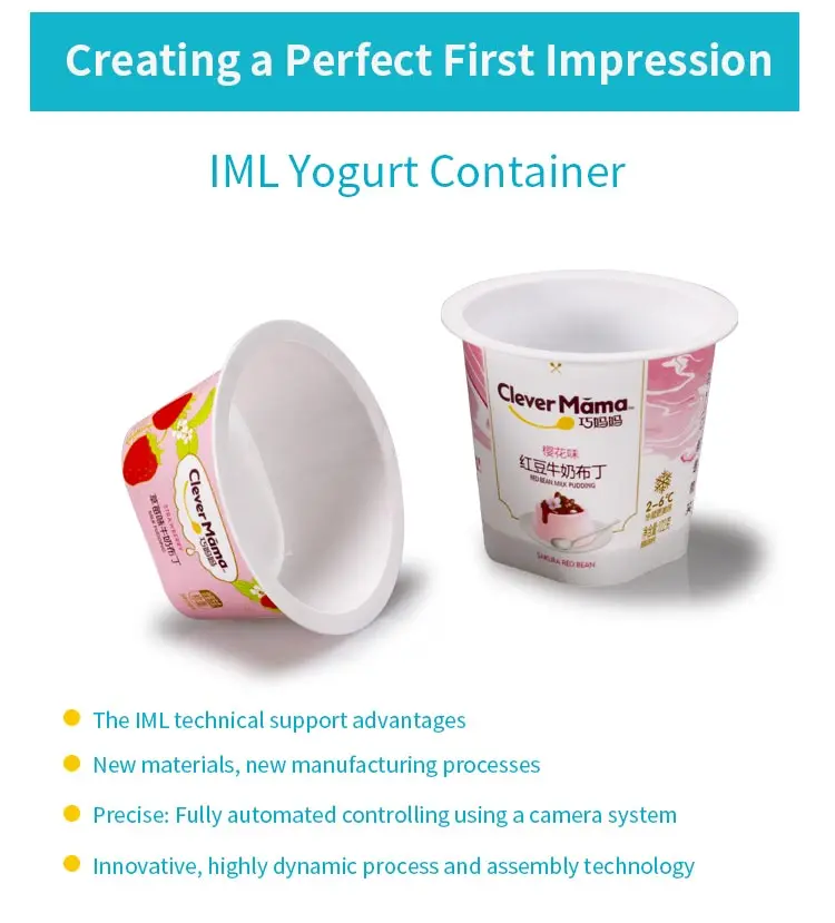 Wholesale 125ml Round Iml Packaging Custom Logo Printing Pp Yogurt Pots