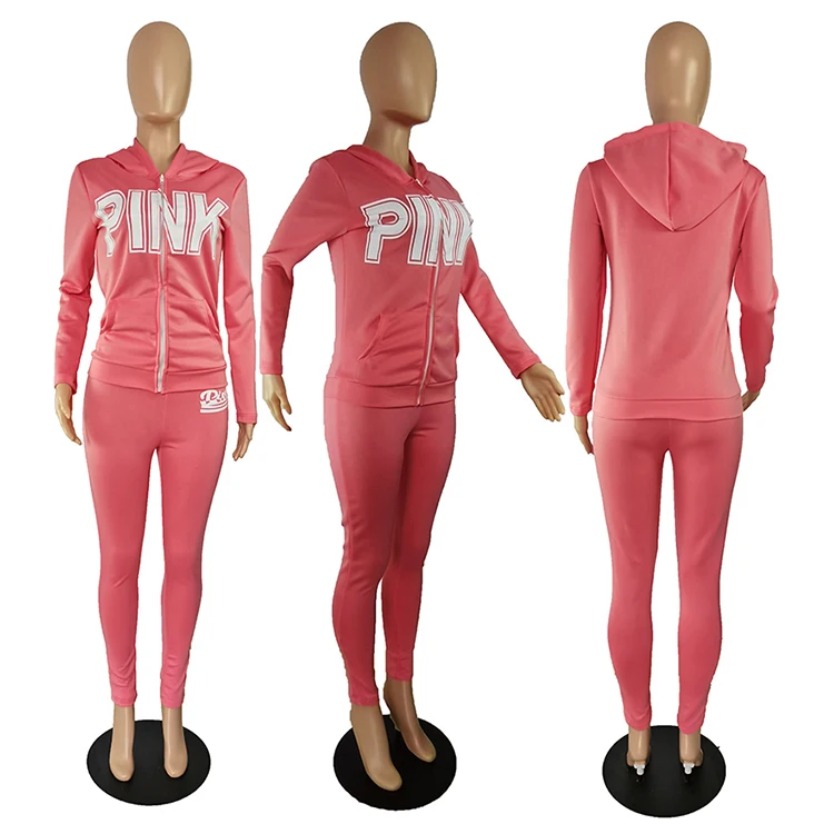 pink jogging suits plus size