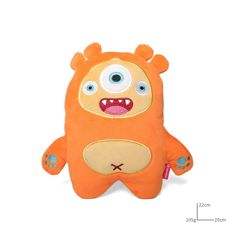 

Best Accompany Dog Toys Soft Plush Fabric Crinkle Squeeze Stuffed Dog Toy Monster Puppy Toys, Blue, green, orange