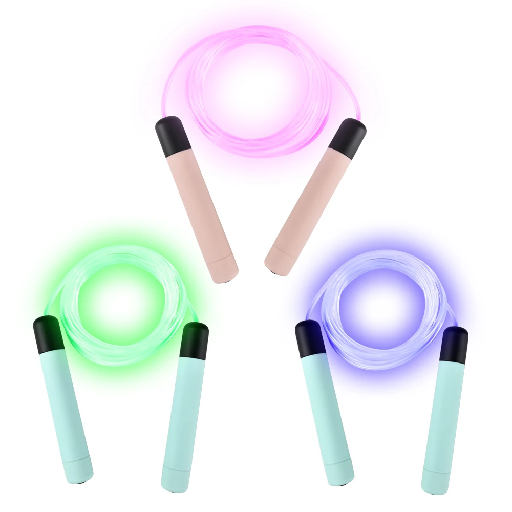 

Colored Skipping Rope Led Flashing Color Change Leds Light Adjustable Length And Three Lights Glowing Skipping Rope, Customized color,green,pink ,purple