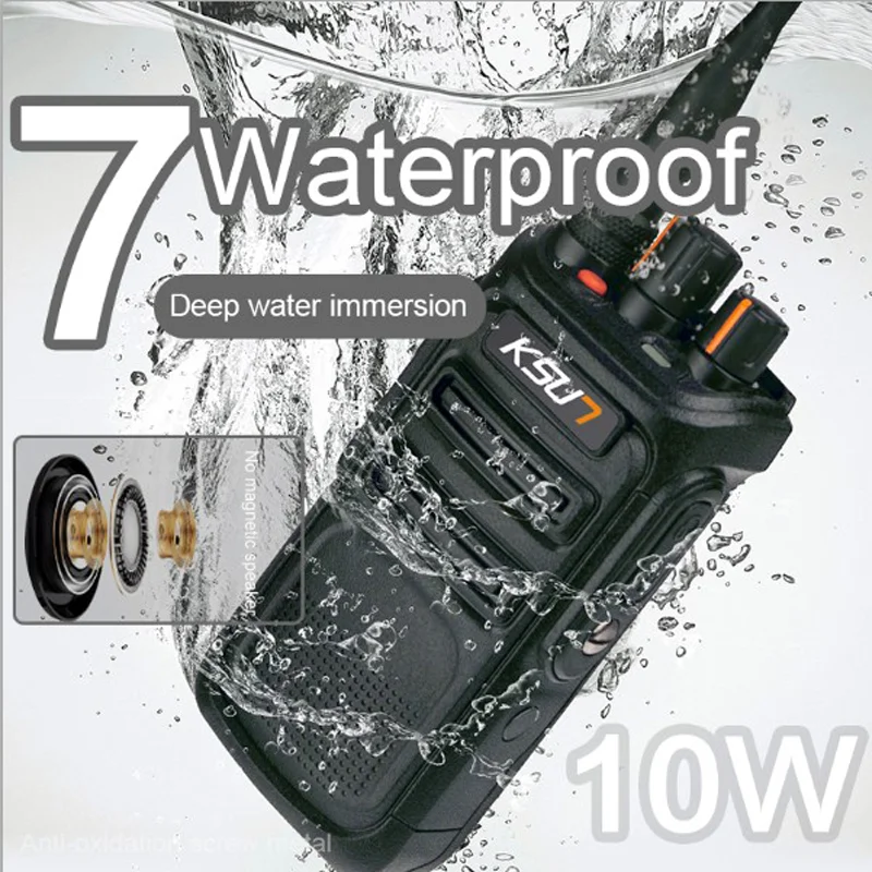 

KSUN 100KM Walkie Talkie Outdoor IP67 Waterproof 10W Power X-P70 Handheld Professional Radio For military/Fire Fighting/Industry