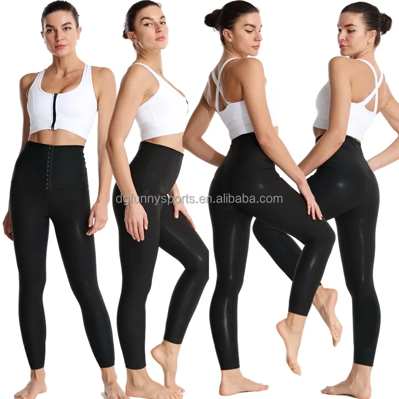 

Sweat Sauna Pants Body Shaper High Waist Slimming Waist Trainer Thermo Shapewear Tummy Control Yoga Leggings Sweating Storm, Black