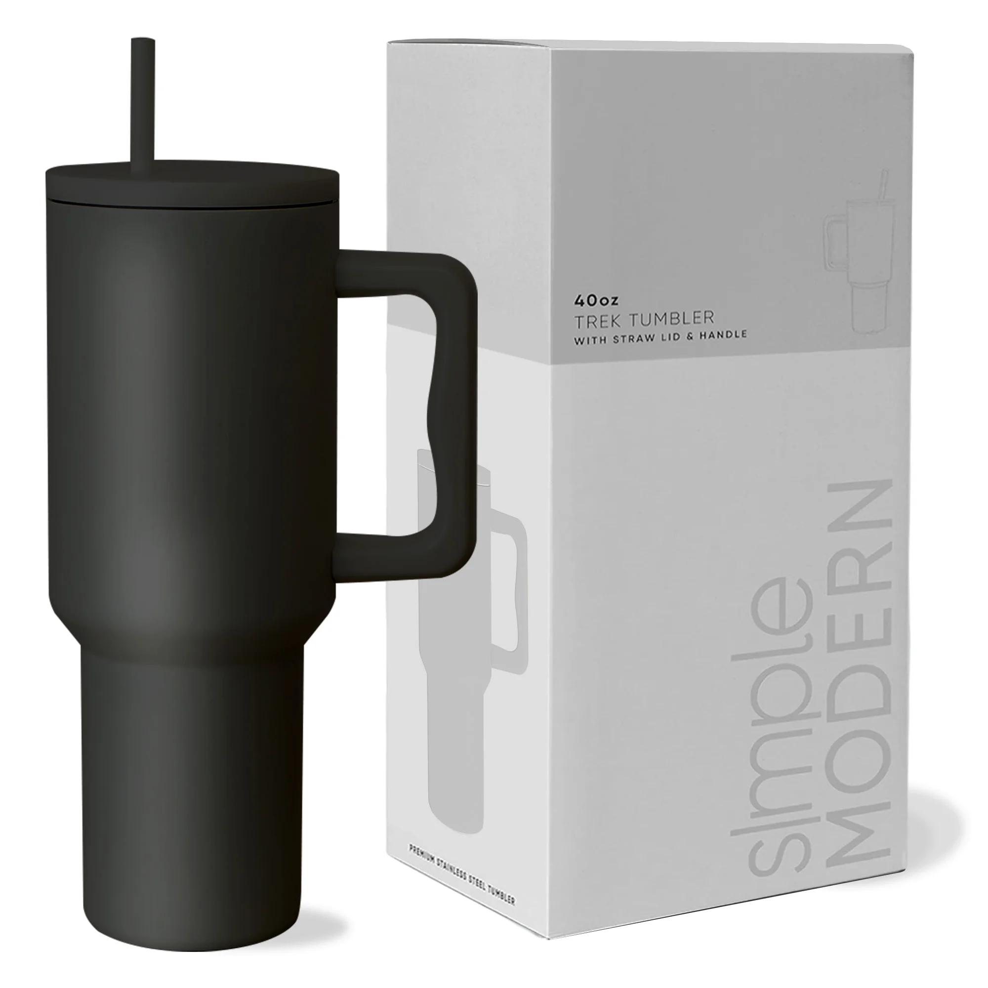 

Wholesale simple modern tumbler 40 oz 40oz insulated stainless steel simple modern tumbler with handle and straw