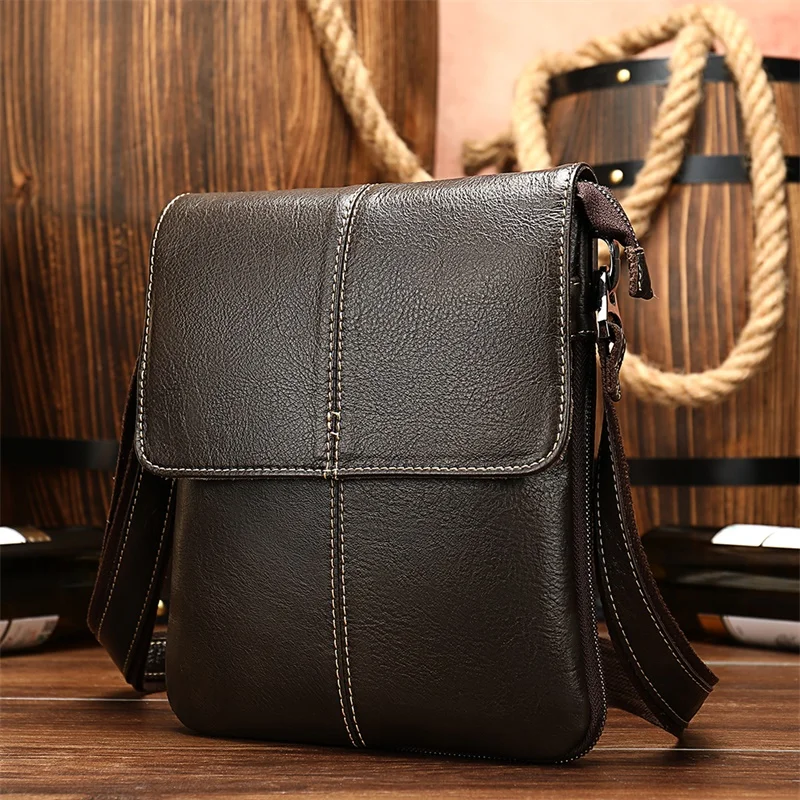 

OEM 8006 Newest Design men's leather bags for men genuine shoulder Crossbody Bag handbag Man Fashion Messenger Bag Online, 6 colors