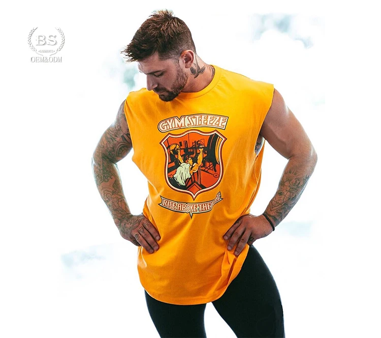 

Baisheng In Stock cotton custom stringer tank top gym men wholesale sports vest