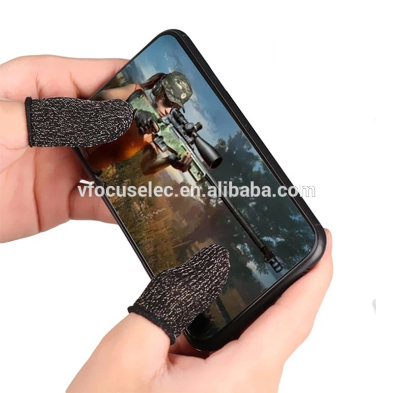 

Phone gaming finger sleeve Pubg mobile game touch screen finger tips pubg fingertips finger sleeve sweat-proof finger sleeve, Blue,brown