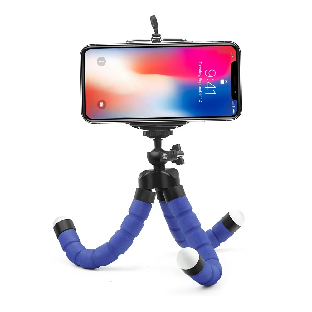 

Mini Flexible Sponge Octopus Tripod for iPhone/samsung/Huaweis Mobile Phone Smartphone holder for Gopros Camera Accessory, Black, red, blue