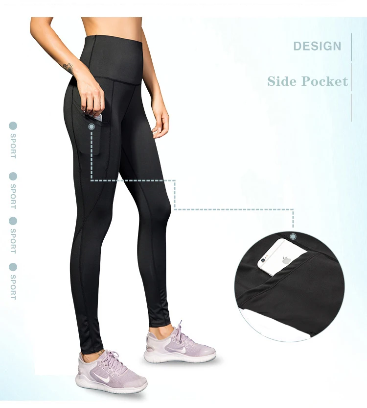 

Polyester+Spandex Women High Waist Sports Leggings Gym Fitness Women Yoga Leggings Quick Dry Women Workout Yoga Leggings Pants, As pics show or custom