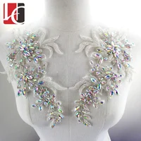 

HC-4237 Hechun Wholesale crystal sparkle beaded rhinestone applique for dress