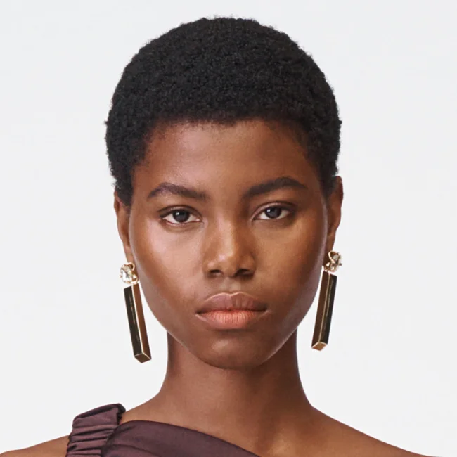 

New Za Women Creative Rectangular Metal crystal Rhinestone drop Earrings