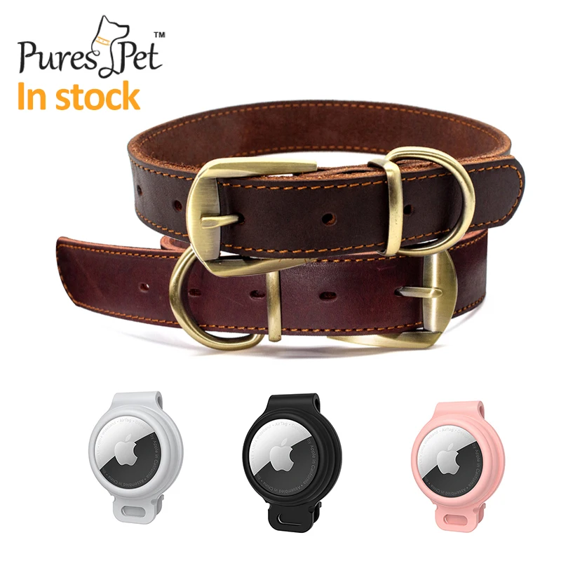 

pet products supplies good price large breed stylish strong leather dog collar training, Brown,black