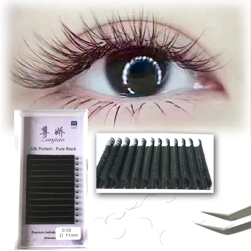 

Free samples ODM eyelash manufacturer 0.03 0.05 0.07 0.10 0.15 0.18mm J B C CC D curl custom individual mink eyelash extensions, Natural black