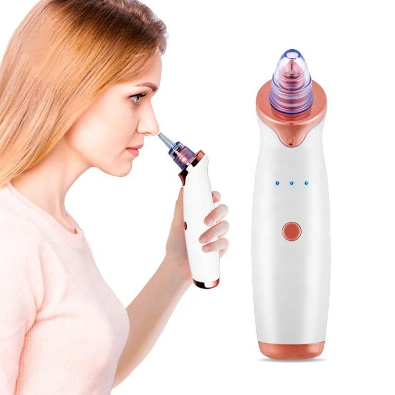 

Rechargeable pore vacuum blackhead remover 2020 face deep nose cleaner, White, customized color