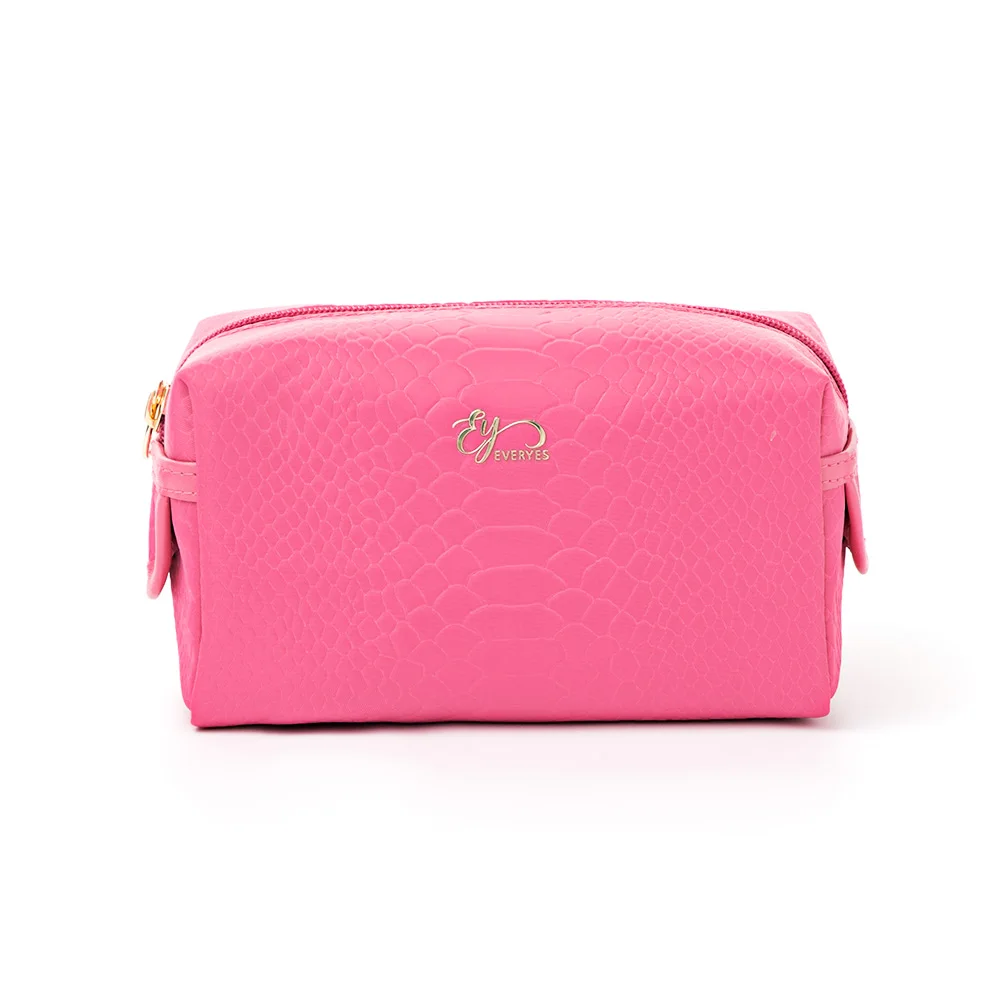 

Travel Organizer Toiletry Portable Makeup PU Leather Metal Zipper Cosmetic Bag