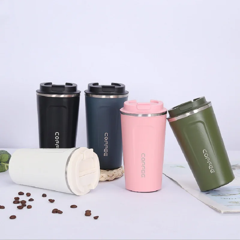 

Promotional Customized Coffee Mug 304 Double Wall Stainless Steel Mug Tumbler Thermos Vacuum Flask, Black/white/pink/green