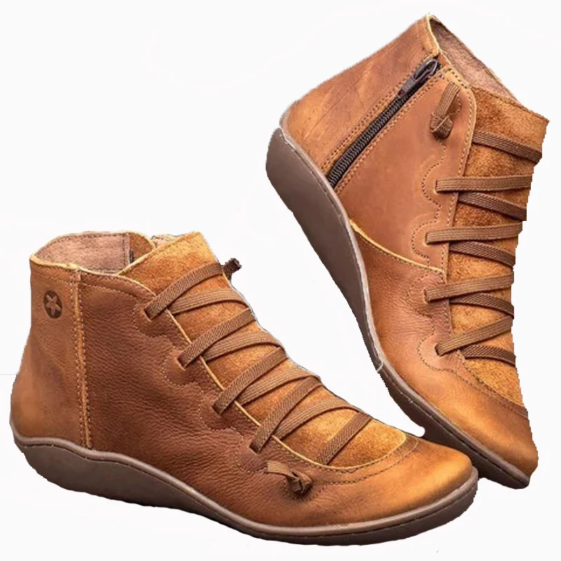 

2021 hot style cheap Leather stitching women's shoes Slope heel bottom casual ankle boot, 5 colors