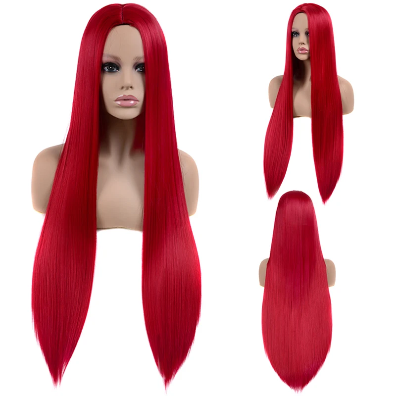 

Hot Style Red Long Straight Synthetic Wigs For Lady Natural Looking Synthetic Wigs Heat Resistant Fiber