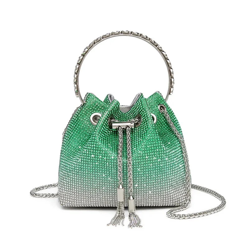 

bolsos para mujeres fashion trend gradient diamond bag bucket bags for women 2023 portable chain bag famous brand handbags