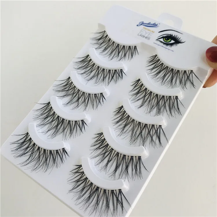 

Wholesale Factory Supplier 5 Pairs Natural False Eyelashes Handmade Makeup Eye Lashes Fast Delivery