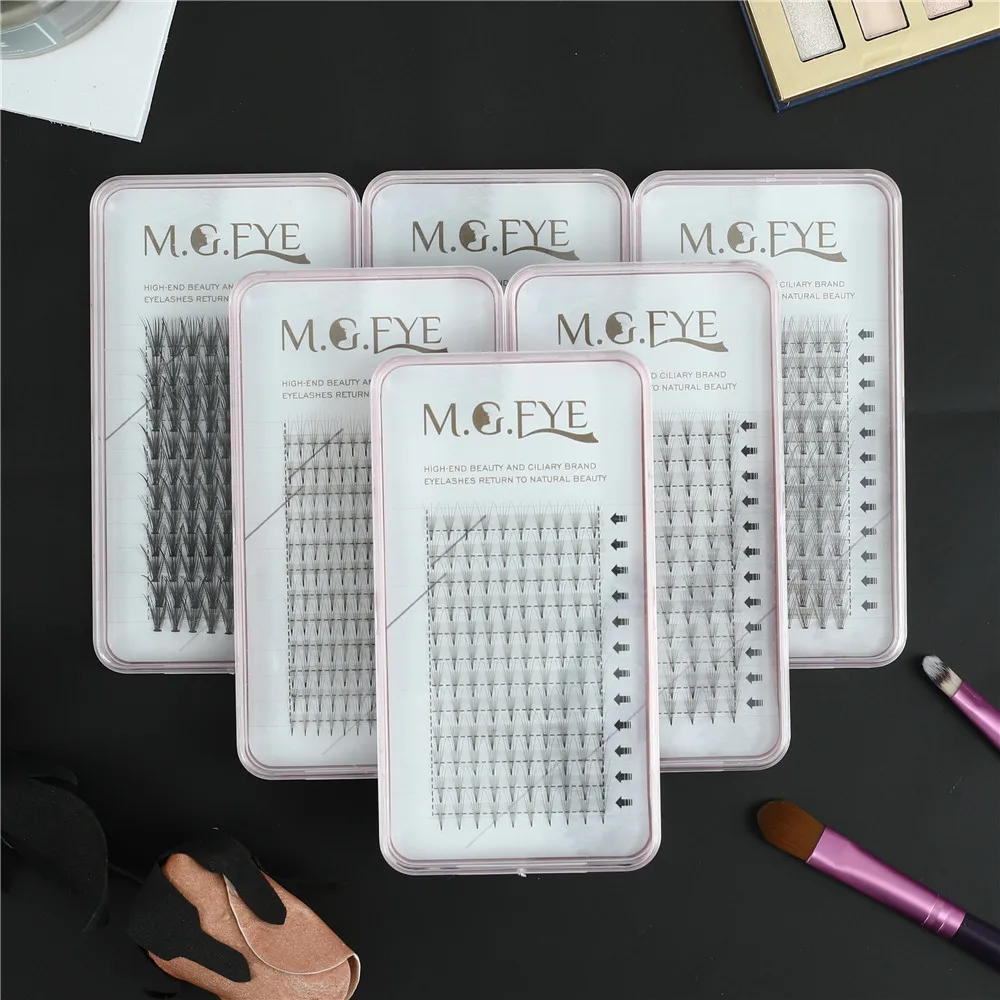 

Own Brand Custom LOGO Eyelash Extension Pre Made Volume Fans Russian Cluster Eyelashes, Natural black,colorful,matte or custom
